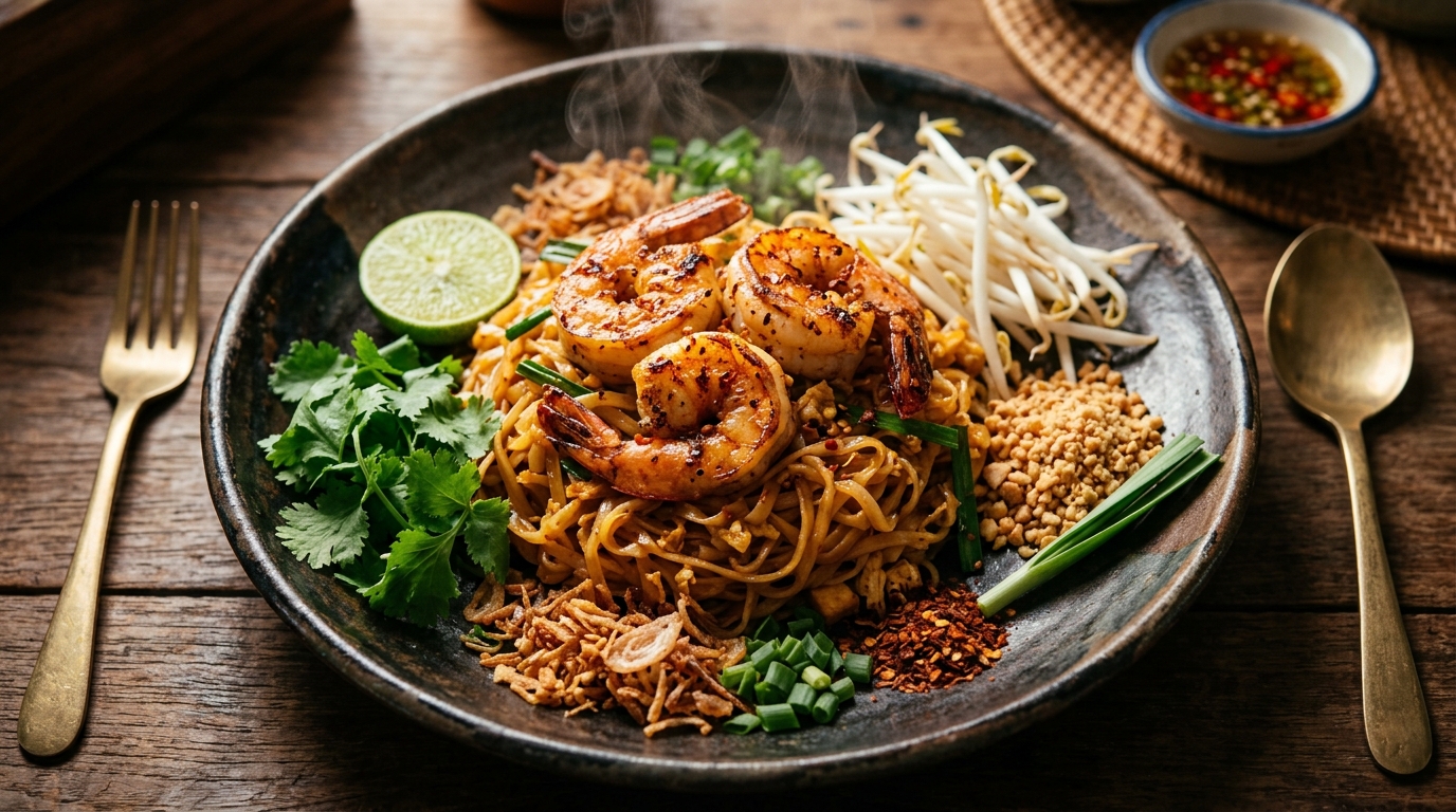 Pad Thai Tradicional con Langostinos
